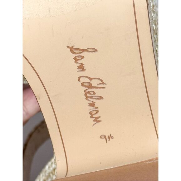 Sam Edelman Tiranna Sandals Womens Size 9.5 Platform Eggshell Raffia Woven - Picture 9 of 10